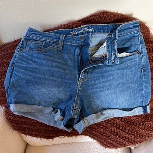Medium Wash High Rise Midi Short